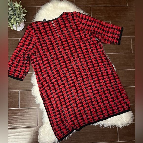 Gramercy 22 Knit 3/4 Sleeve Faux Leather Trimmed Zip Back Shift Dress sz 3X - Picture 5 of 7